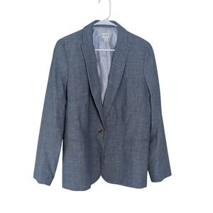 J.Crew Factory Holland Blazer in Chambray Blue Cotton Size 16
